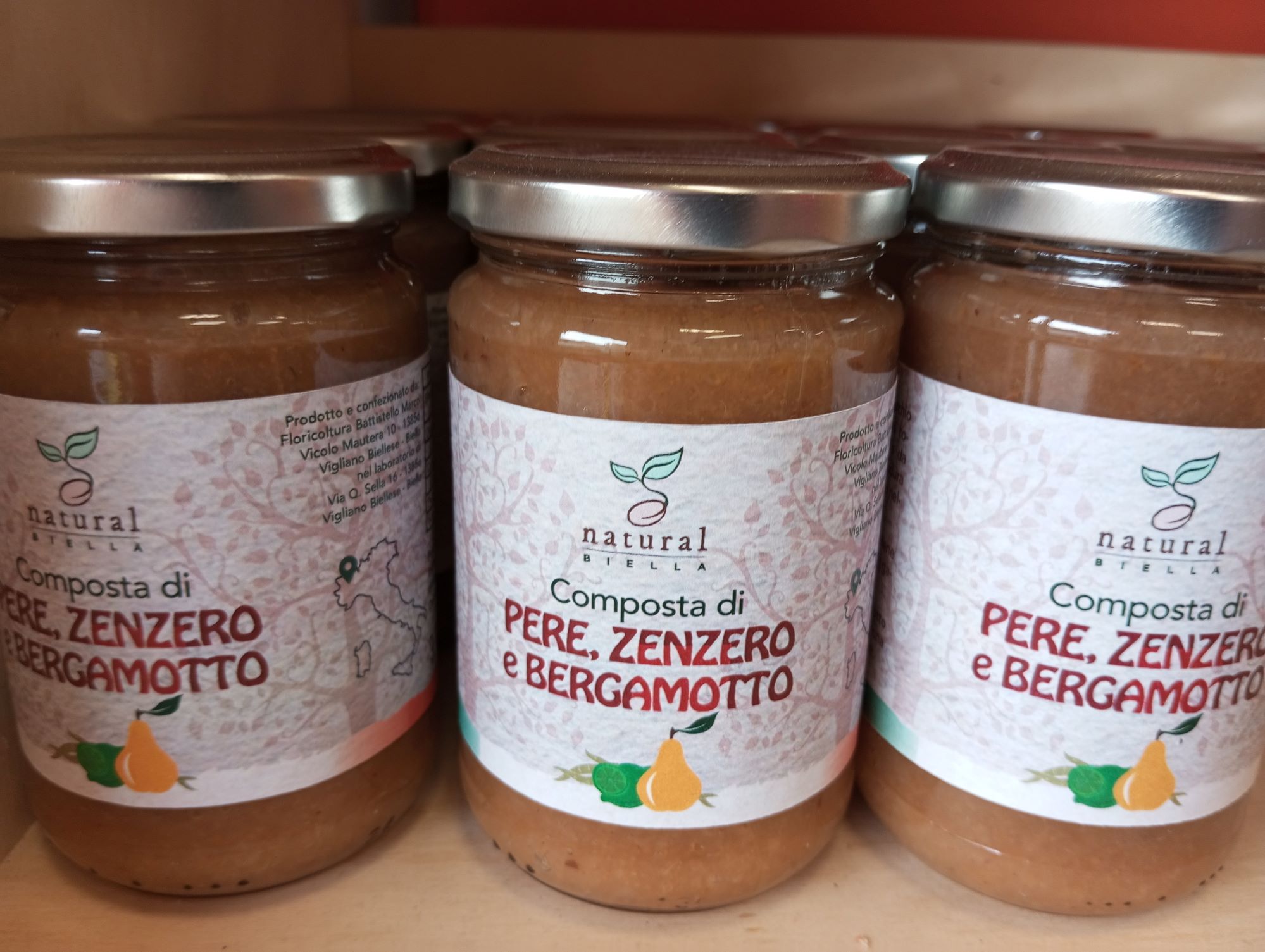 a picture of composta di pere,zenzero e bergamotto artigianali