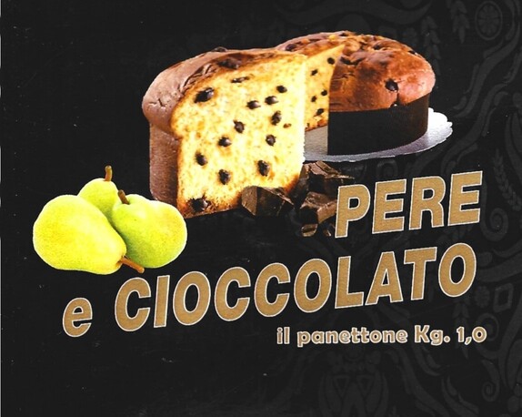 a picture of Panettone artigianale con pere e cioccolato da 1 kg